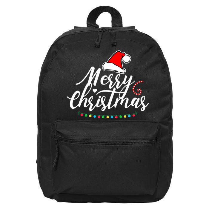 Merry Christmas Long Sleeve 16 in Basic Backpack