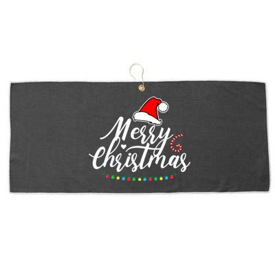 Merry Christmas Long Sleeve Large Microfiber Waffle Golf Towel