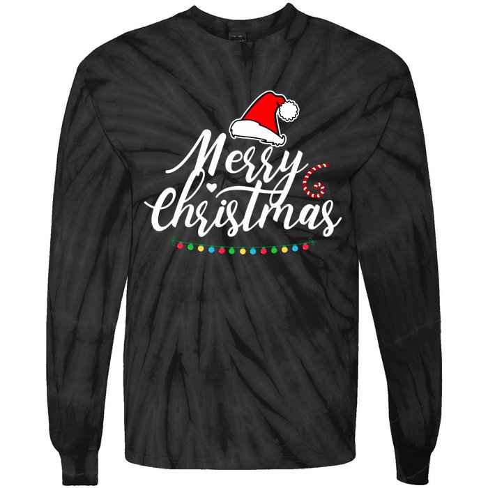 Merry Christmas Long Sleeve Tie-Dye Long Sleeve Shirt