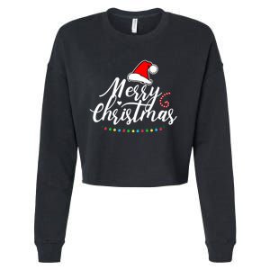 Merry Christmas Long Sleeve Cropped Pullover Crew