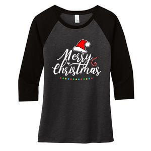 Merry Christmas Long Sleeve Women's Tri-Blend 3/4-Sleeve Raglan Shirt