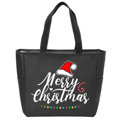 Merry Christmas Long Sleeve Zip Tote Bag