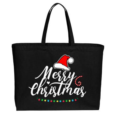 Merry Christmas Long Sleeve Cotton Canvas Jumbo Tote