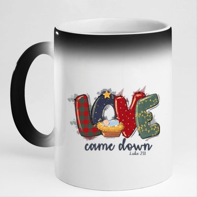 Merry Christmas Love Came Down Luke 211 Christian Religious 11oz Black Color Changing Mug