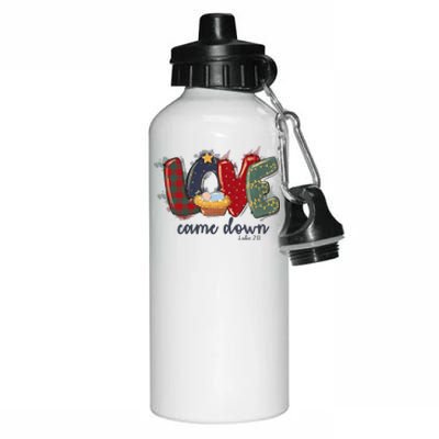 Merry Christmas Love Came Down Luke 211 Christian Religious Aluminum Water Bottle