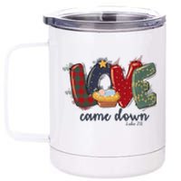 Merry Christmas Love Came Down Luke 211 Christian Religious 12 oz Stainless Steel Tumbler Cup