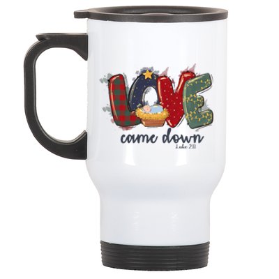 Merry Christmas Love Came Down Luke 211 Christian Religious Stainless Steel Travel Mug