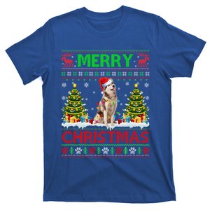 Merry Christmas Lighting Ugly Siberian Husky Xmas Sweater Gift T-Shirt