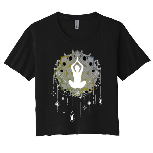 Meditation Clothing Lotus Seat Namaste Yoga Funny Gift Crop Top