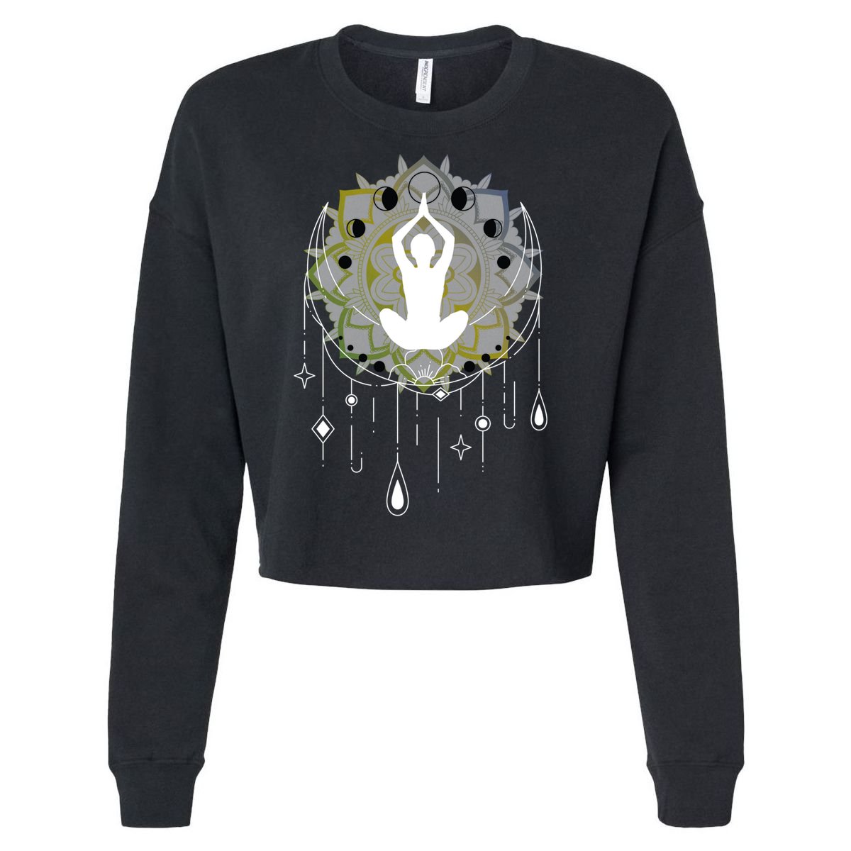 Meditation Clothing Lotus Seat Namaste Yoga Funny Gift Cropped Pullover Crew