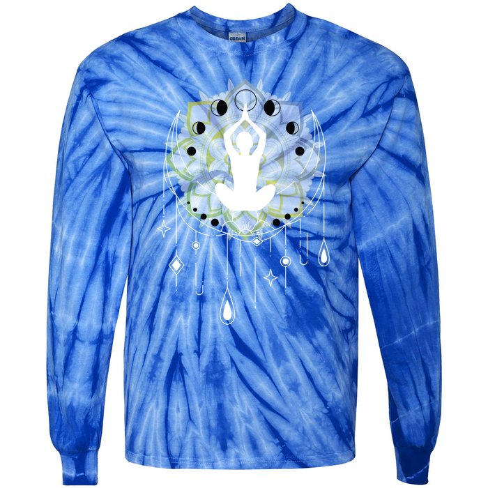 Meditation Clothing Lotus Seat Namaste Yoga Funny Gift Tie-Dye Long Sleeve Shirt