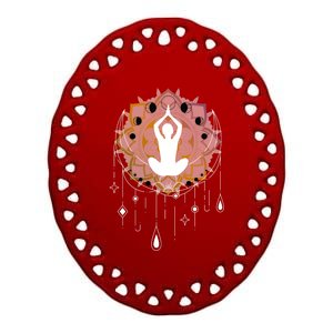 Meditation Clothing Lotus Seat Namaste Yoga Funny Gift Ceramic Oval Ornament