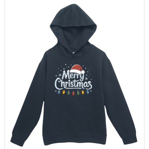 Merry Christmas Lights Red Santa Hat Xmas Family Great Gift Urban Pullover Hoodie