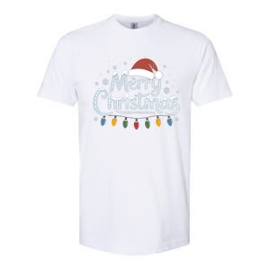 Merry Christmas Lights Red Santa Hat Xmas Family Great Gift Softstyle CVC T-Shirt