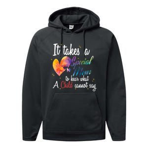 Mom Child Love Puzzle Inspirational Autism Awareness Gift Performance Fleece Hoodie