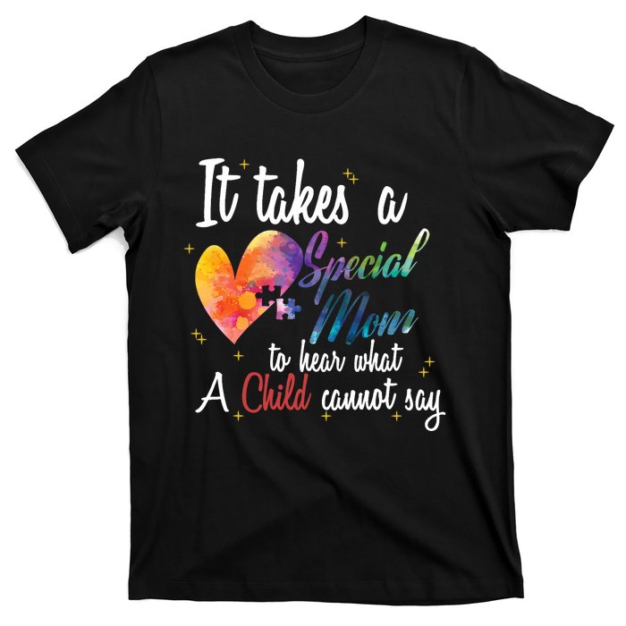 Mom Child Love Puzzle Inspirational Autism Awareness Gift T-Shirt