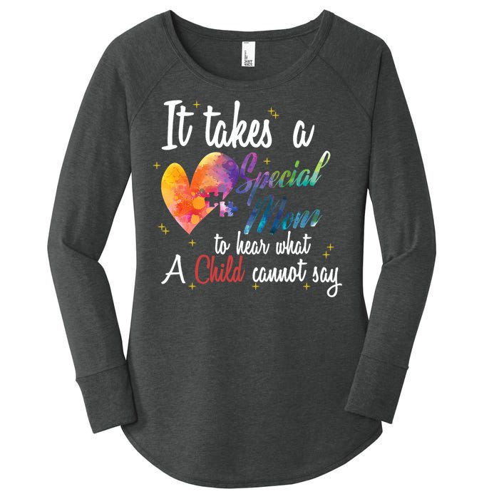 Mom Child Love Puzzle Inspirational Autism Awareness Gift Women's Perfect Tri Tunic Long Sleeve Shirt