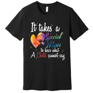 Mom Child Love Puzzle Inspirational Autism Awareness Gift Premium T-Shirt