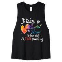 Mom Child Love Puzzle Inspirational Autism Awareness Gift Women's Racerback Cropped Tank