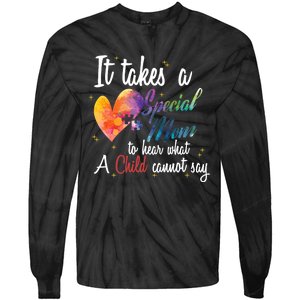 Mom Child Love Puzzle Inspirational Autism Awareness Gift Tie-Dye Long Sleeve Shirt