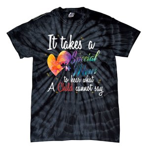 Mom Child Love Puzzle Inspirational Autism Awareness Gift Tie-Dye T-Shirt