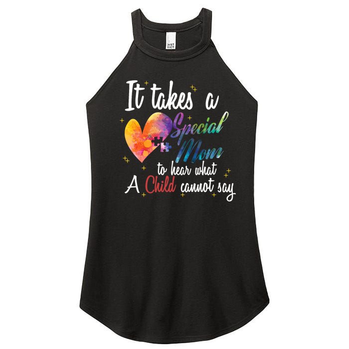 Mom Child Love Puzzle Inspirational Autism Awareness Gift Women's Perfect Tri Rocker Tank