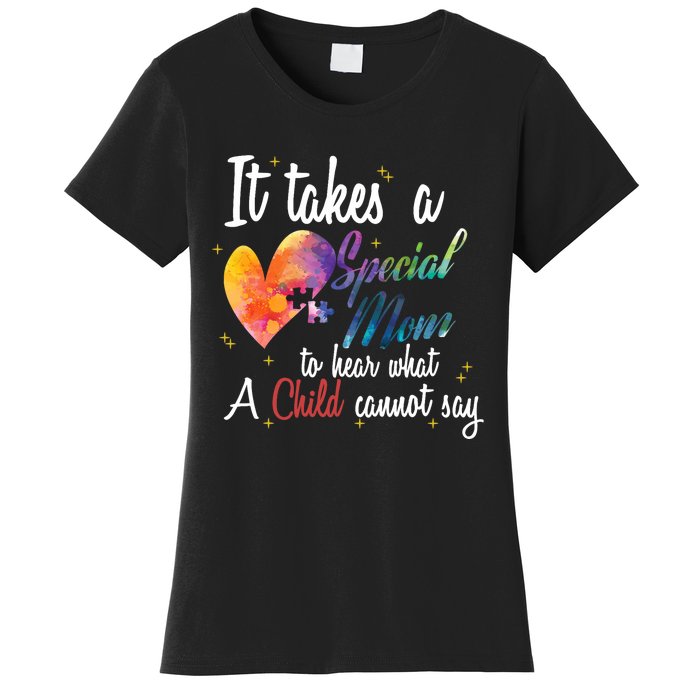 Mom Child Love Puzzle Inspirational Autism Awareness Gift Women's T-Shirt