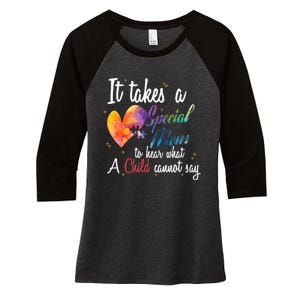 Mom Child Love Puzzle Inspirational Autism Awareness Gift Women's Tri-Blend 3/4-Sleeve Raglan Shirt