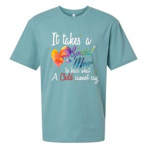 Mom Child Love Puzzle Inspirational Autism Awareness Gift Sueded Cloud Jersey T-Shirt