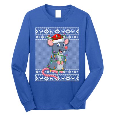 Mouse Christmas Lights Matching Santa Ugly Sweater Xmas Cute Gift Long Sleeve Shirt