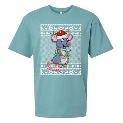 Mouse Christmas Lights Matching Santa Ugly Sweater Xmas Cute Gift Sueded Cloud Jersey T-Shirt