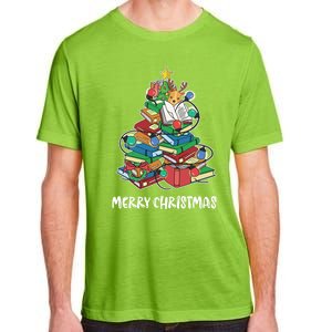 Merry Christmas Library Tree Cute Book Lover Librarian Funny Gift Adult ChromaSoft Performance T-Shirt