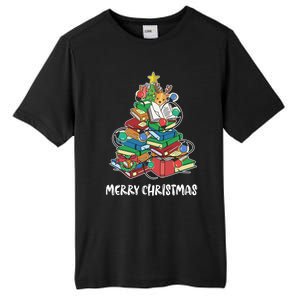 Merry Christmas Library Tree Cute Book Lover Librarian Funny Gift Tall Fusion ChromaSoft Performance T-Shirt