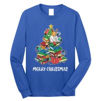 Merry Christmas Library Tree Cute Book Lover Librarian Funny Gift Long Sleeve Shirt