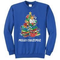 Merry Christmas Library Tree Cute Book Lover Librarian Funny Gift Tall Sweatshirt