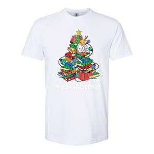 Merry Christmas Library Tree Cute Book Lover Librarian Funny Gift Softstyle CVC T-Shirt