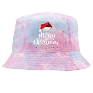 Merry Christmas Lights Santa Hat Family Matching Pajamas Tie-Dyed Bucket Hat