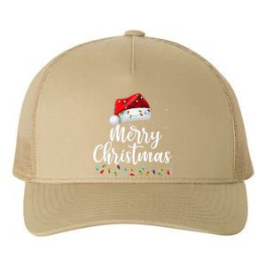 Merry Christmas Lights Santa Hat Family Matching Pajamas Yupoong Adult 5-Panel Trucker Hat