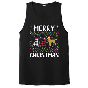 Merry Christmas Lighting Santa Golden Retriever Dog Xmas Gift PosiCharge Competitor Tank