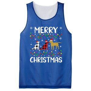 Merry Christmas Lighting Santa Golden Retriever Dog Xmas Gift Mesh Reversible Basketball Jersey Tank