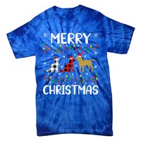 Merry Christmas Lighting Santa Golden Retriever Dog Xmas Gift Tie-Dye T-Shirt