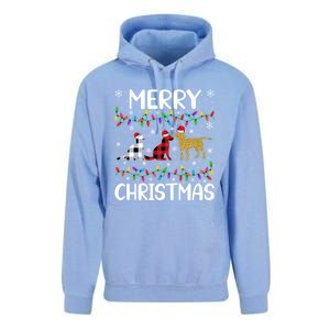 Merry Christmas Lighting Santa Golden Retriever Dog Xmas Gift Unisex Surf Hoodie