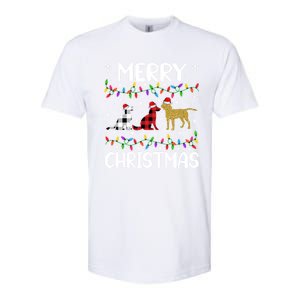 Merry Christmas Lighting Santa Golden Retriever Dog Xmas Gift Softstyle CVC T-Shirt