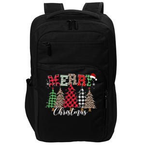 Merry Christmas Leopard Buffalo Red Plaid Impact Tech Backpack