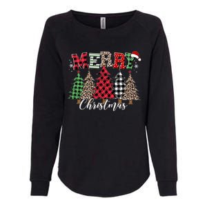 Merry Christmas Leopard Buffalo Red Plaid Womens California Wash Sweatshirt