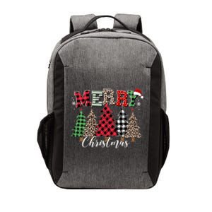 Merry Christmas Leopard Buffalo Red Plaid Vector Backpack