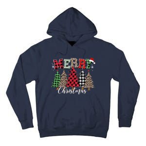 Merry Christmas Leopard Buffalo Red Plaid Tall Hoodie