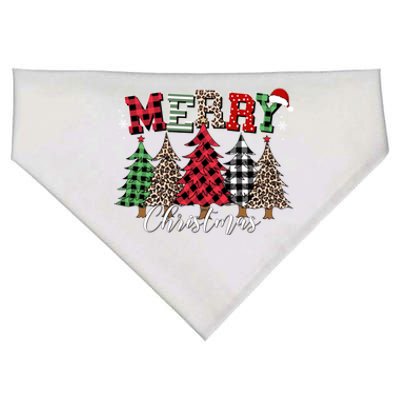 Merry Christmas Leopard Buffalo Red Plaid USA-Made Doggie Bandana