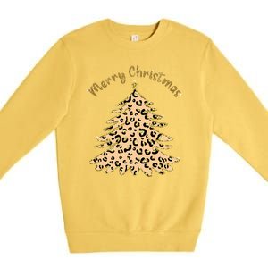 Merry Christmas Leopard Tree Holiday Premium Crewneck Sweatshirt