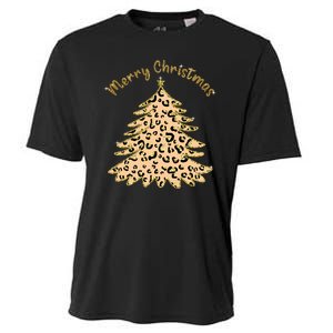 Merry Christmas Leopard Tree Holiday Cooling Performance Crew T-Shirt